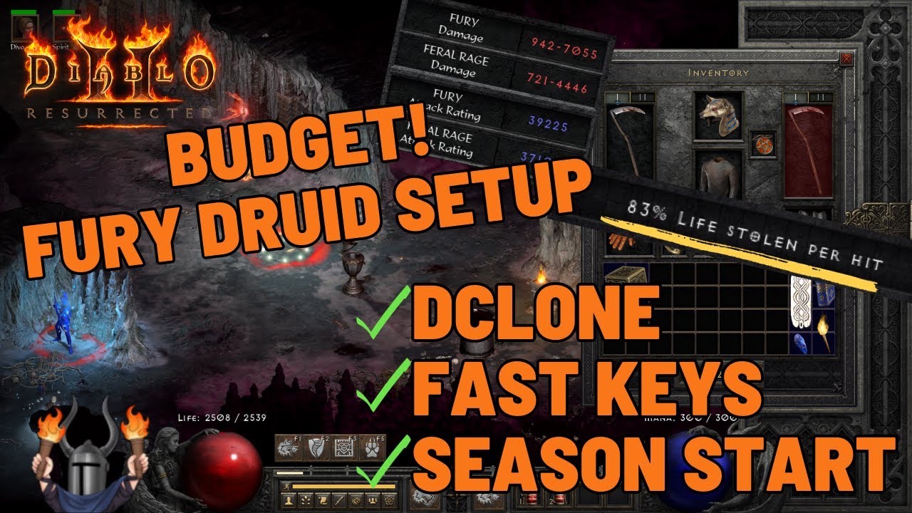 Diablo 2 Druid Guide: BUDGET FURY | TRAVINCAL REAPER | KEY FARMER!🐺