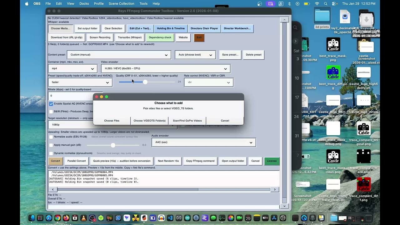 Added GoPro Video scan and import abilities to Ray's FFmpeg Commander Toolbox