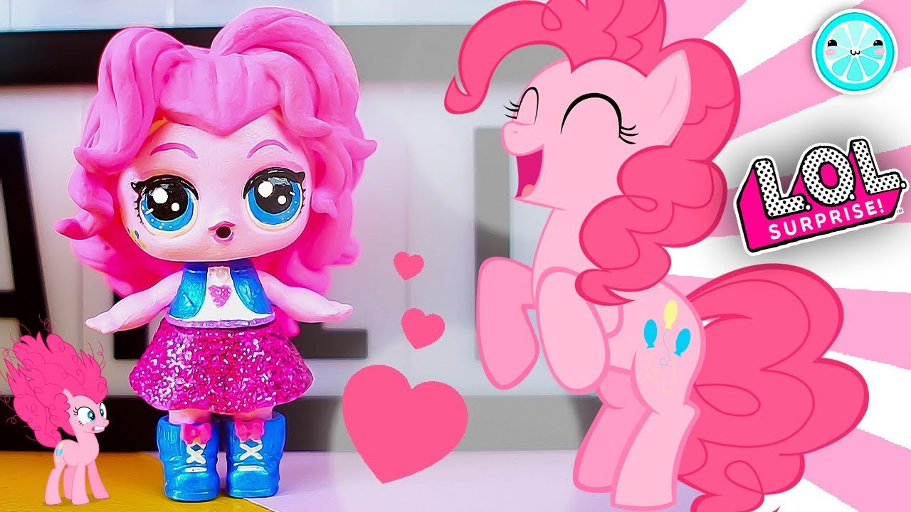 Glitter Custom LOL Surprise Doll My LITTLE PONY DIY ⭐️ Pinkie Pie Tutorial