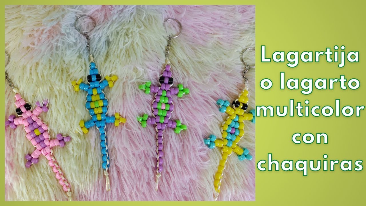 C&oacute;mo hacer una lagartija o lagarto multicolor con chaquiras o cuentas kandi, paso a paso!&hearts;