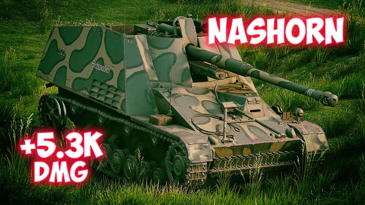 Nashorn - 8 Фрагов 5.3К Урона - В дикой природе! - World Of Tanks