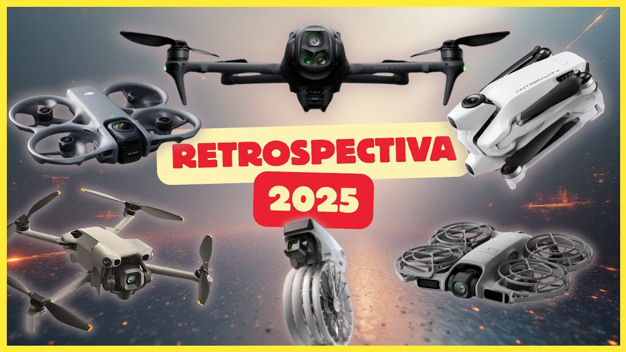 Retrospectiva 2025 - DJI Mini 5 Pro, Neo 2, Antigravity A1, Flip, Mavic 4 Pro, Avata 360 e Lito X1.