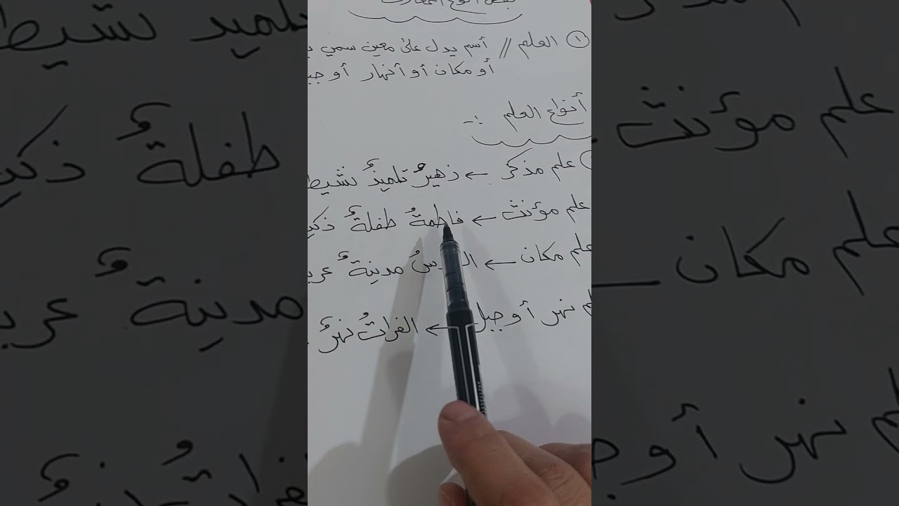 مراجعة موضوع النكرة والمعرفة وبعض انواع المعارف(العلم والمعرف بأل والمعرف بالإضافة)....