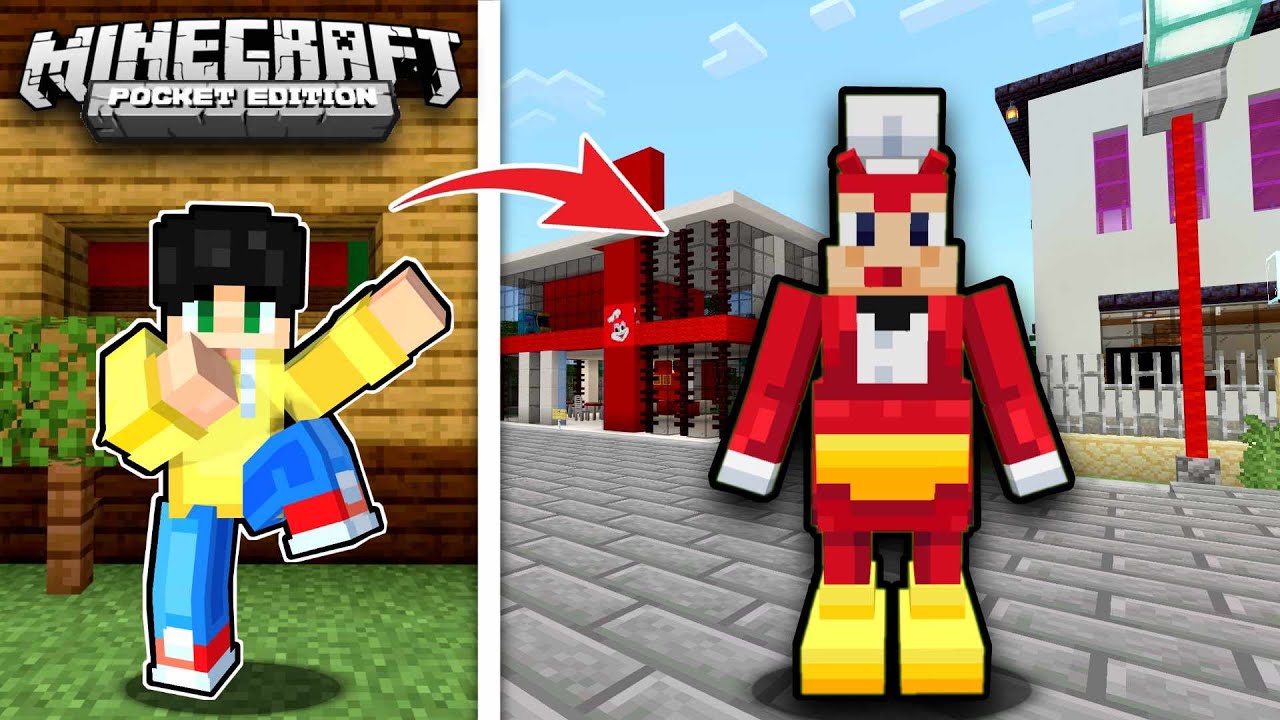 NAGING SI JOLLIBEE Ako para Mag PRANK sa UWU CITY sa Minecraft PE