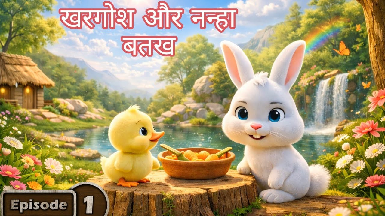 खरगोश और नन्हा बतख  Ep-1| Rabbit Squirrel and mouse kids story #viral #youtube #story #youtube 