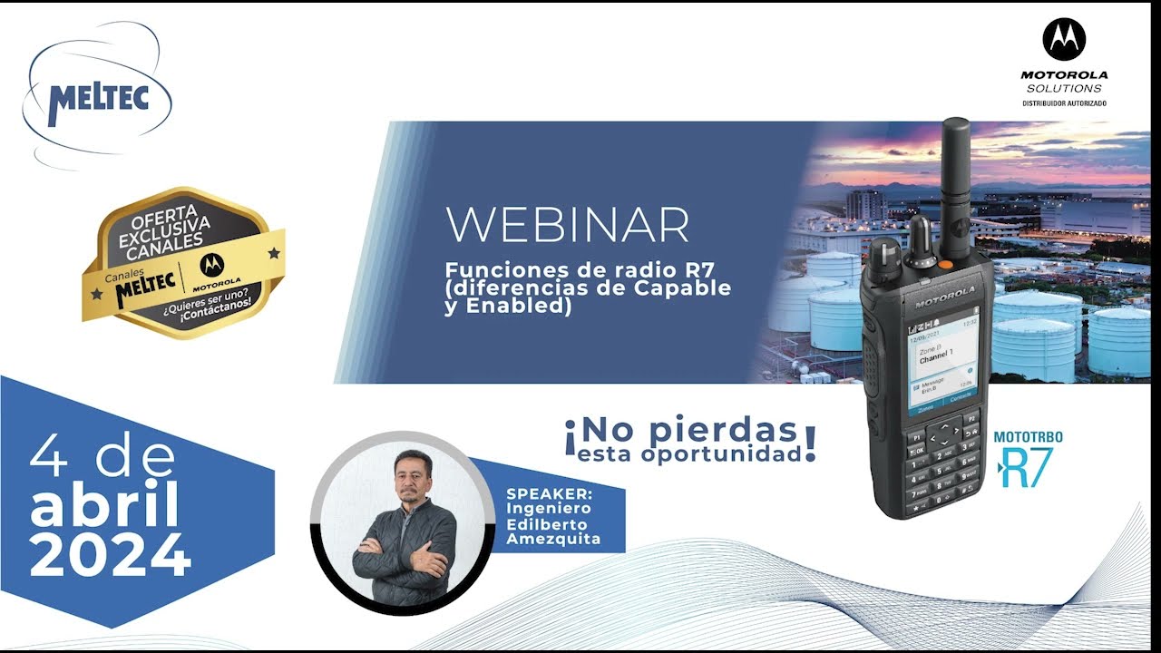 Webinar Motorola Funciones del Radio MOTOTRBO R7  | Motorola Solutions 💥