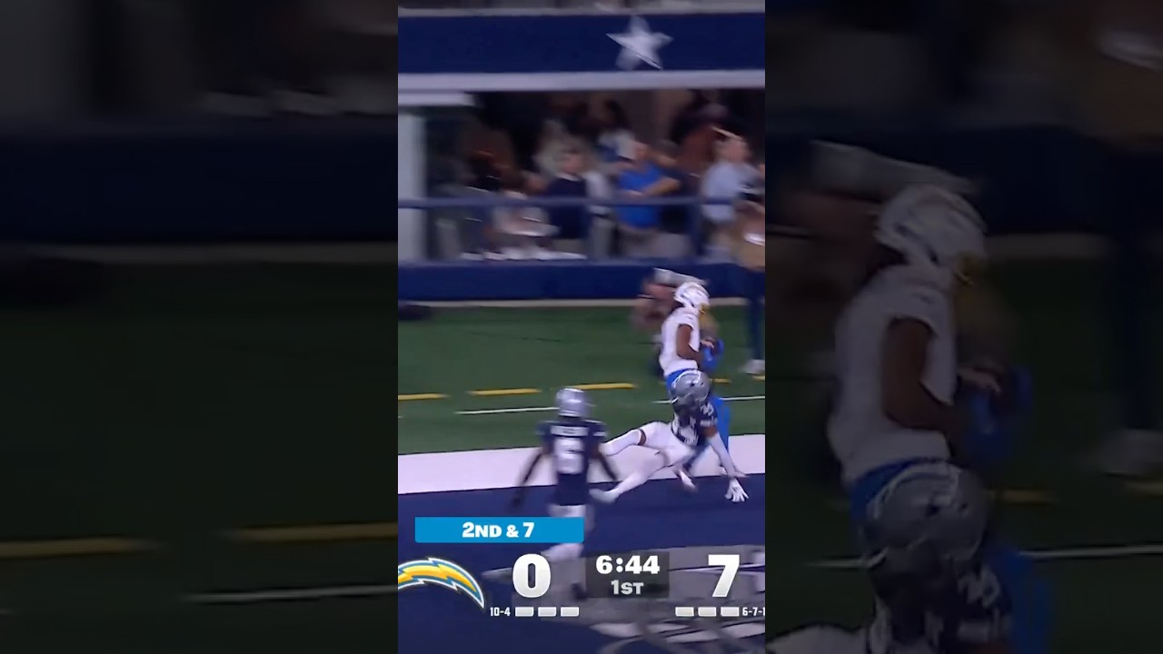 Herbert ROCKETS a pass to Quentin Johnston for a TOUCHDOWN Chargers vs Cowboy 