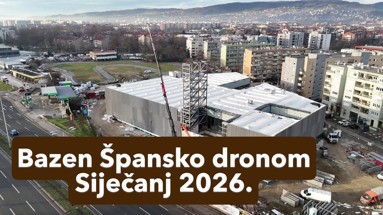 Bazen &Scaron;pansko pregled radova dronom, Zagreb, Sijecanj 2026.