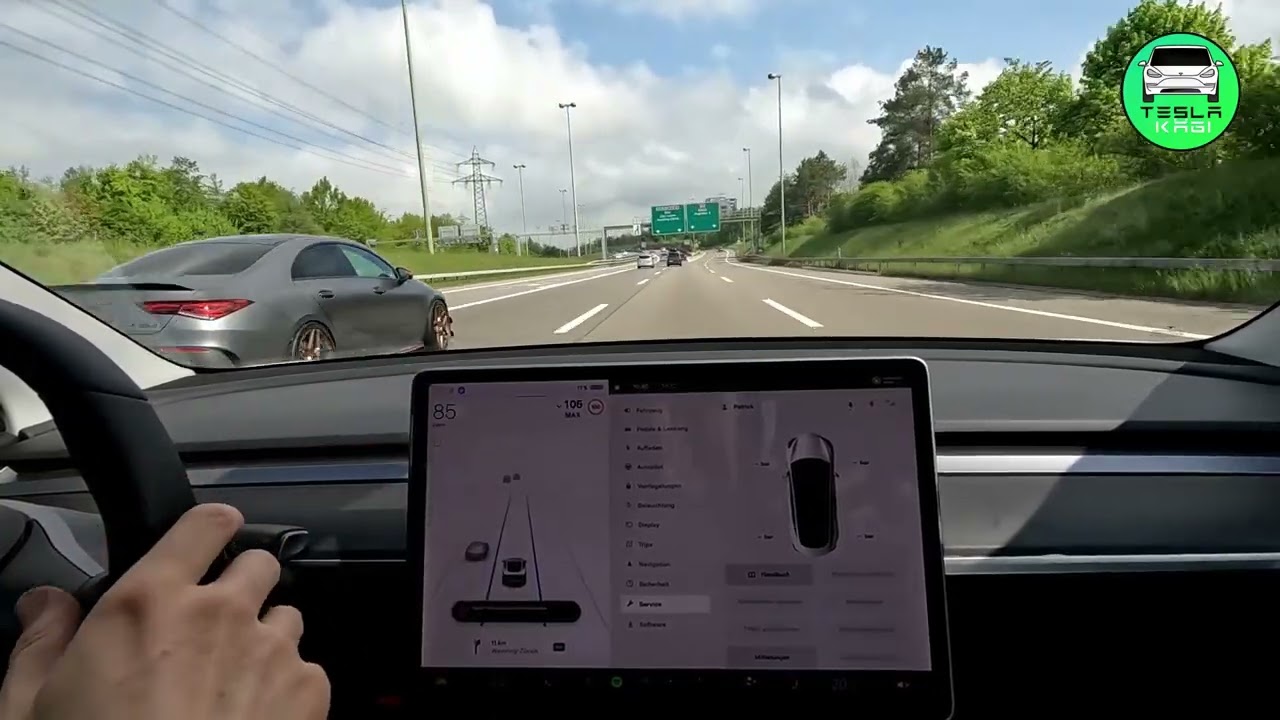 Autopilot Fahrt zur Tesla Owners Coffee Hour an den Supercharger Dietikon (2022.12.3.2)