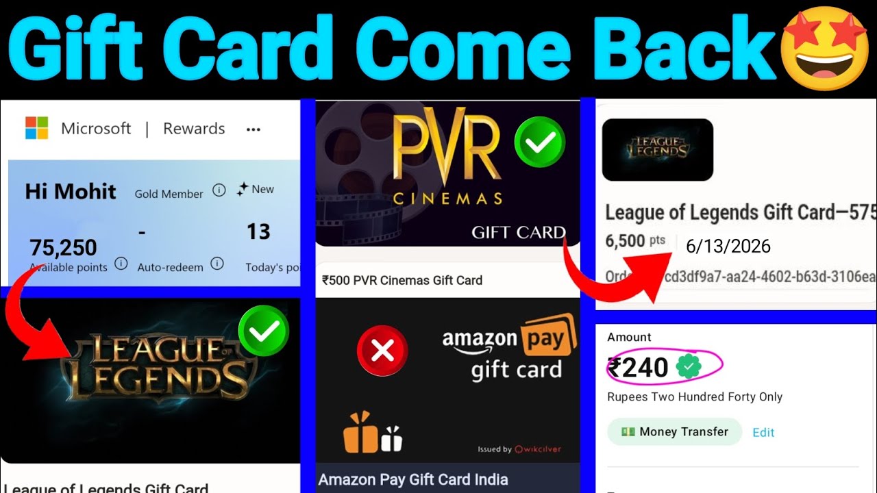 Microsoft Rewards Gift Card Come Back | How To Redeem Microsoft Rewards | जल्दी से रिडीम कर लो 🤫