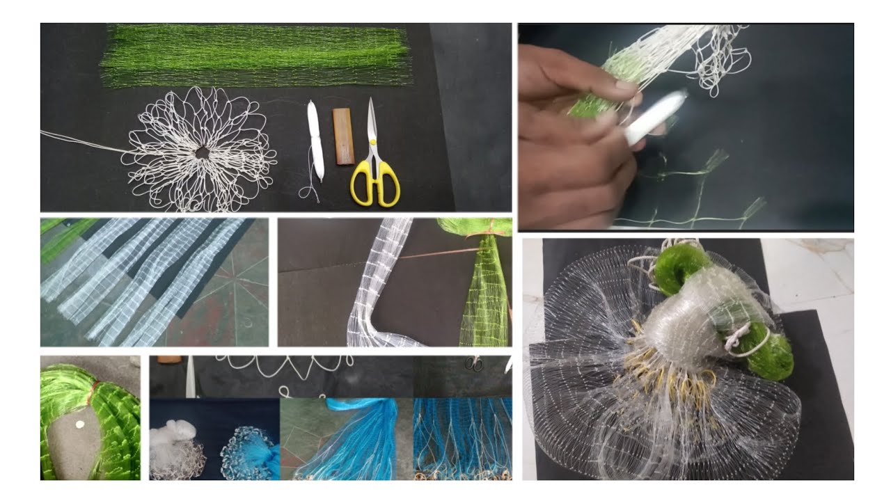 Making Fishing Castnet in Home Part-3/ விசுறு வலை கையில் பின்னுதல் பாகம் -3.#castnet #fishing #vlog