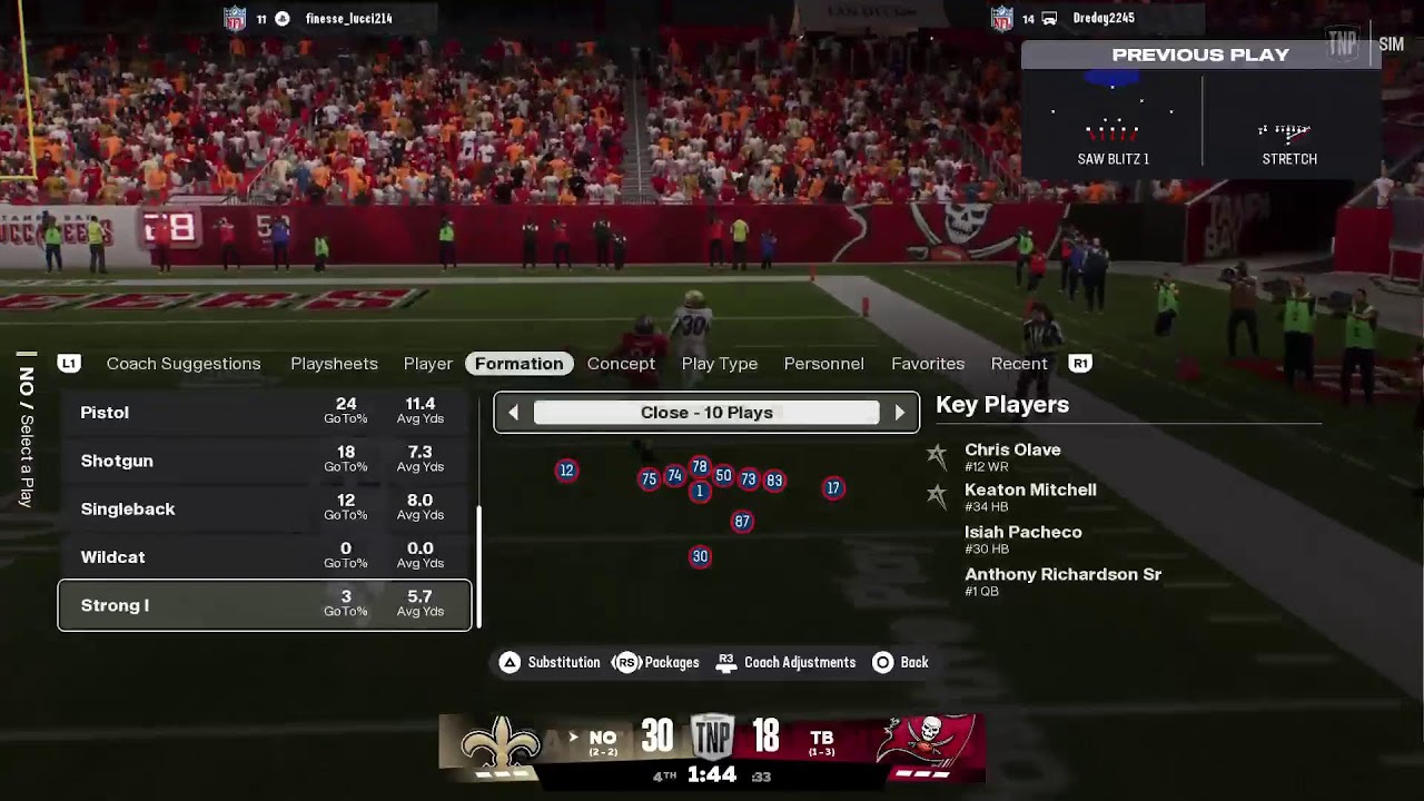 Madden 26 vs Tampa Bay Buccaneers