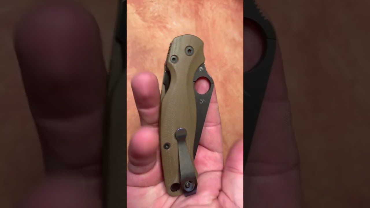Spyderco PM-2 Paramilitary 2 knife with Flytanium Lotus scales and LynchNW industrial heat clip.