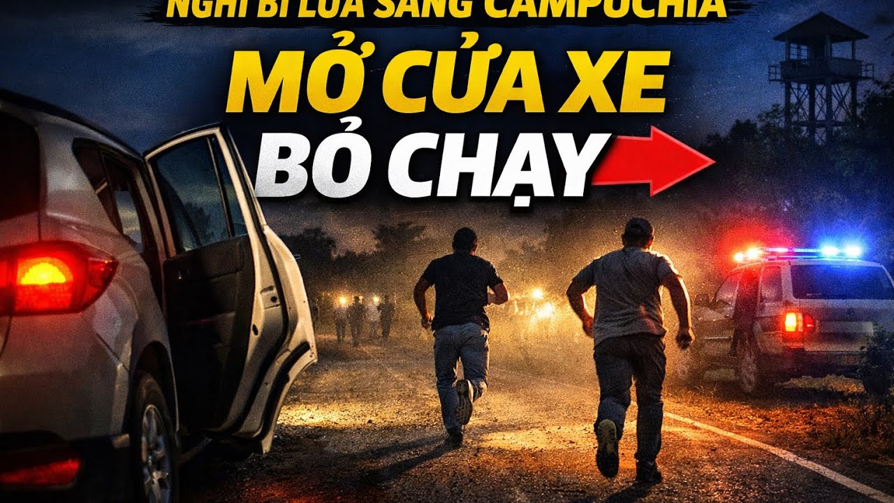 NGHI BỊ LỪA SANG CAMPUCHIA, HAI NGƯỜI MỞ CỬA Ô TÔ BỎ CHẠY TRONG ĐÊM