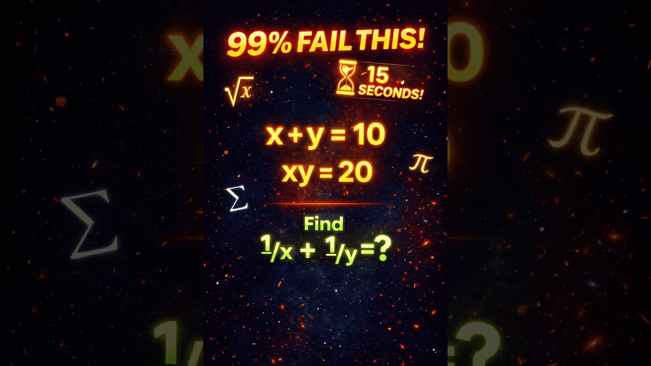 99% FAIL This 😱 | Solve in 15 Seconds! Only Geniuses Can Do It #mathquiz #foryou