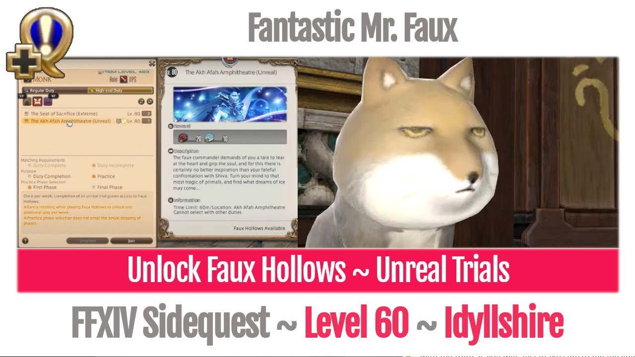 FFXIV Unlock Faux Hollows, Unreal Trials - Fantastic Mr. Faux - Shadowbringers