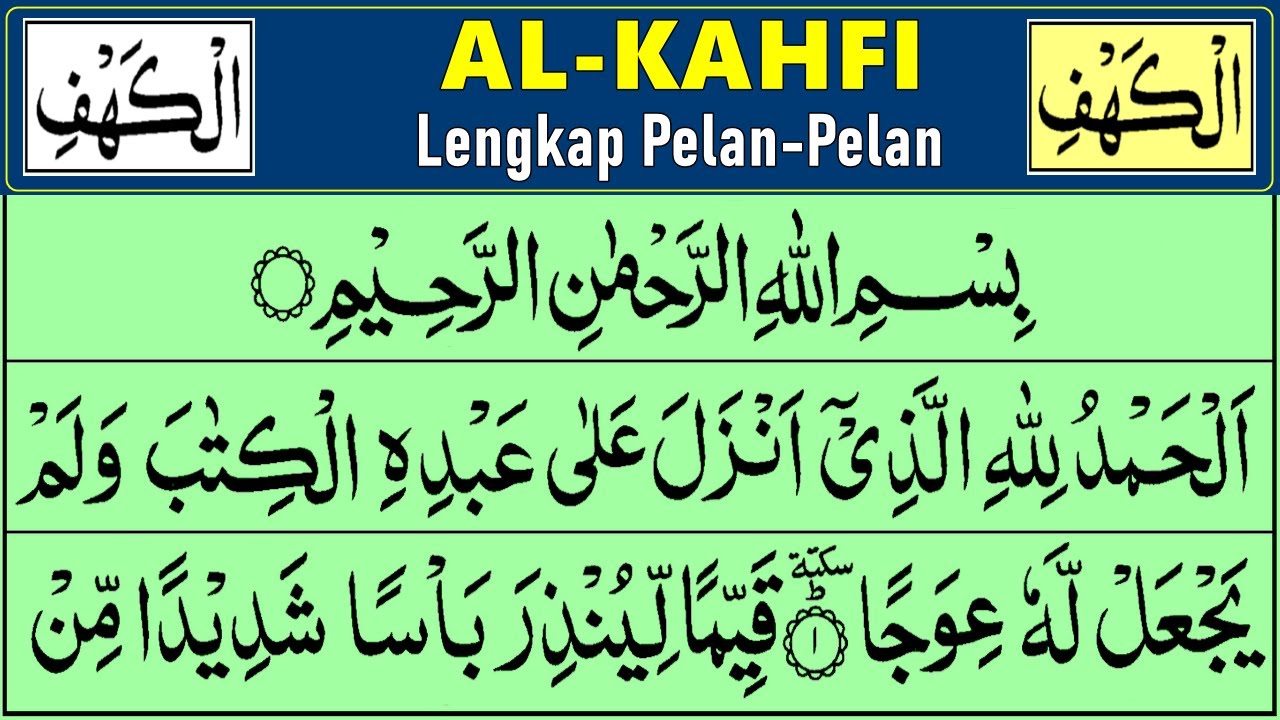 SURAT AL KAHFI Lengkap, Belajar Mengaji Alquran Pelan-Pelan