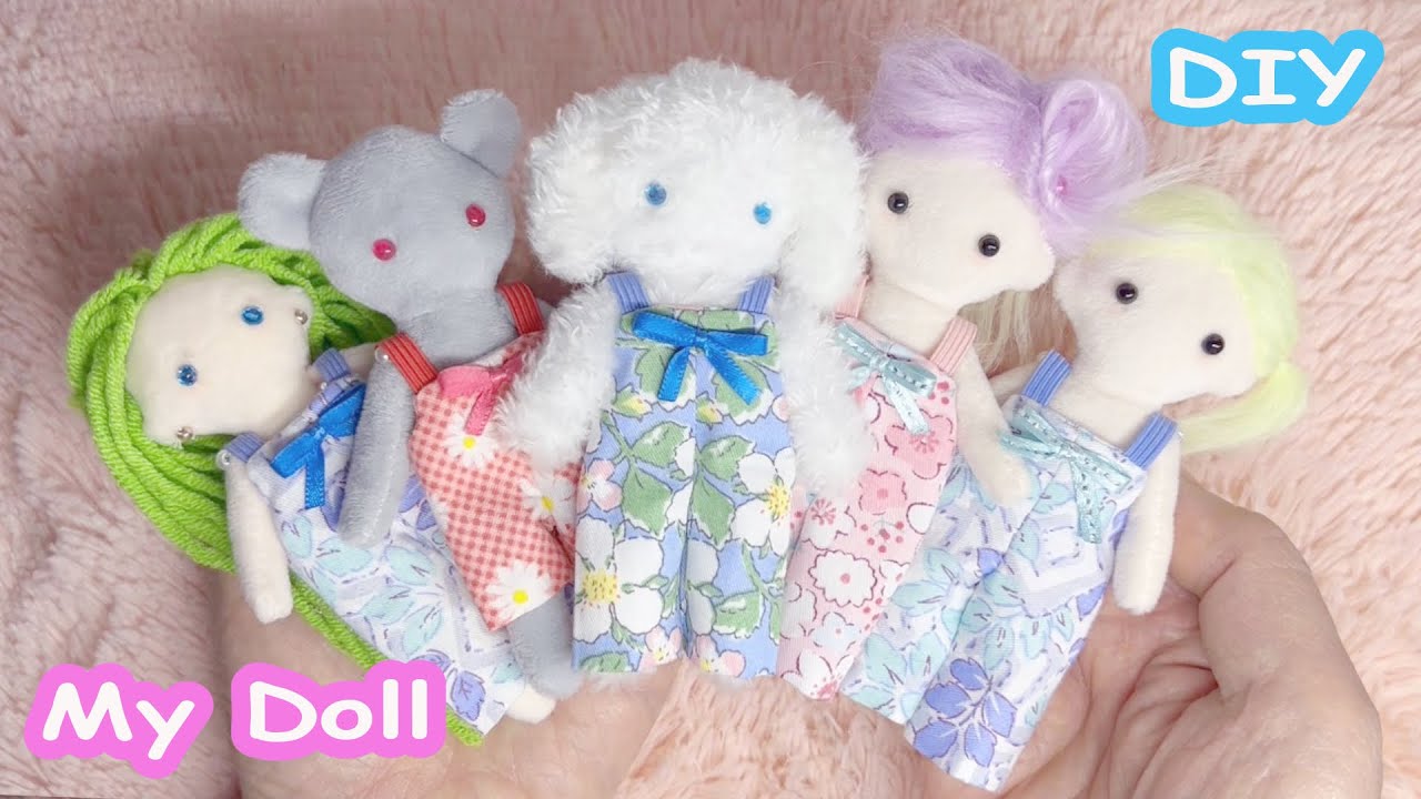 【DIY】 オーバーオールと小さいリボンの作り方  My Doll