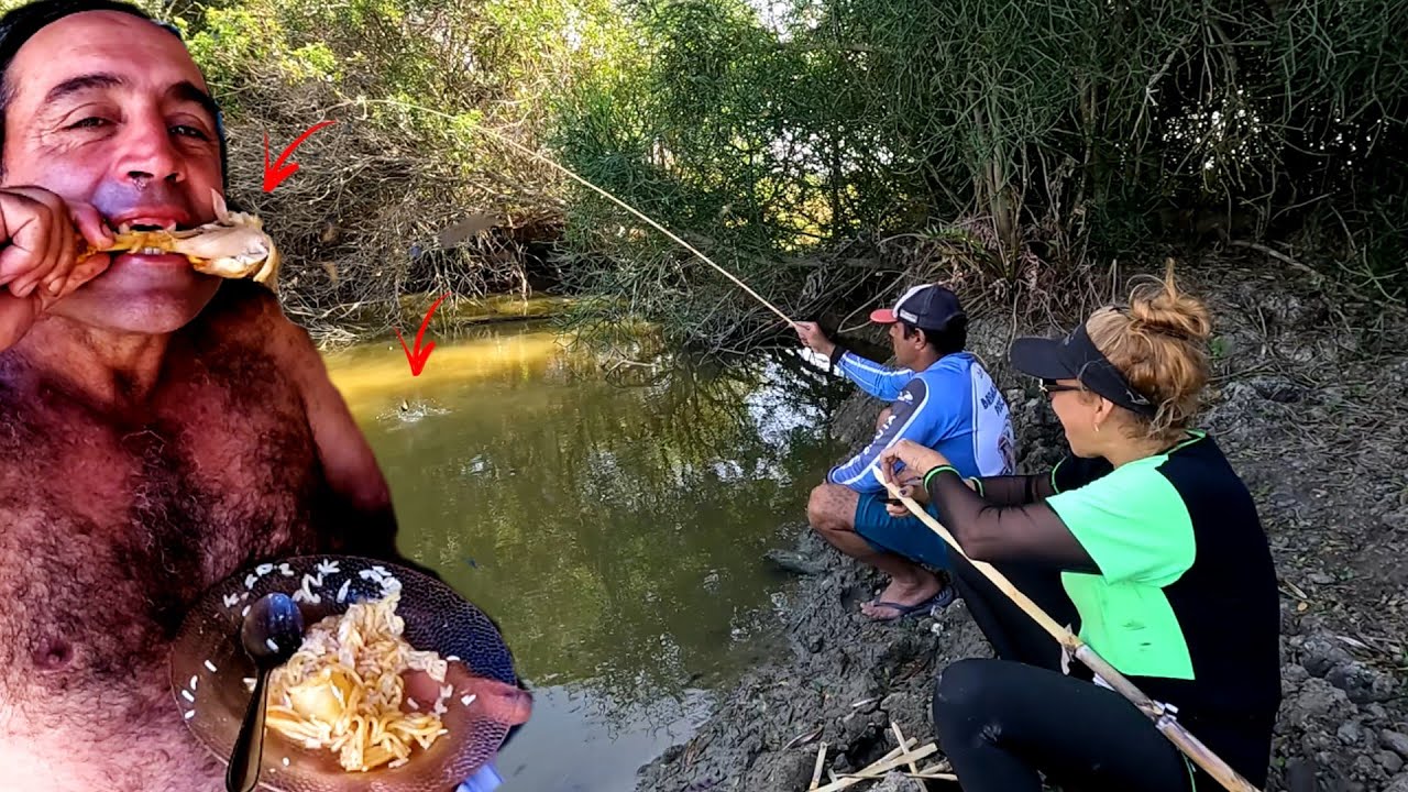 Por isso que vou Mudar para Roça. Pesca Caipira que rendeu uma Galinhada.