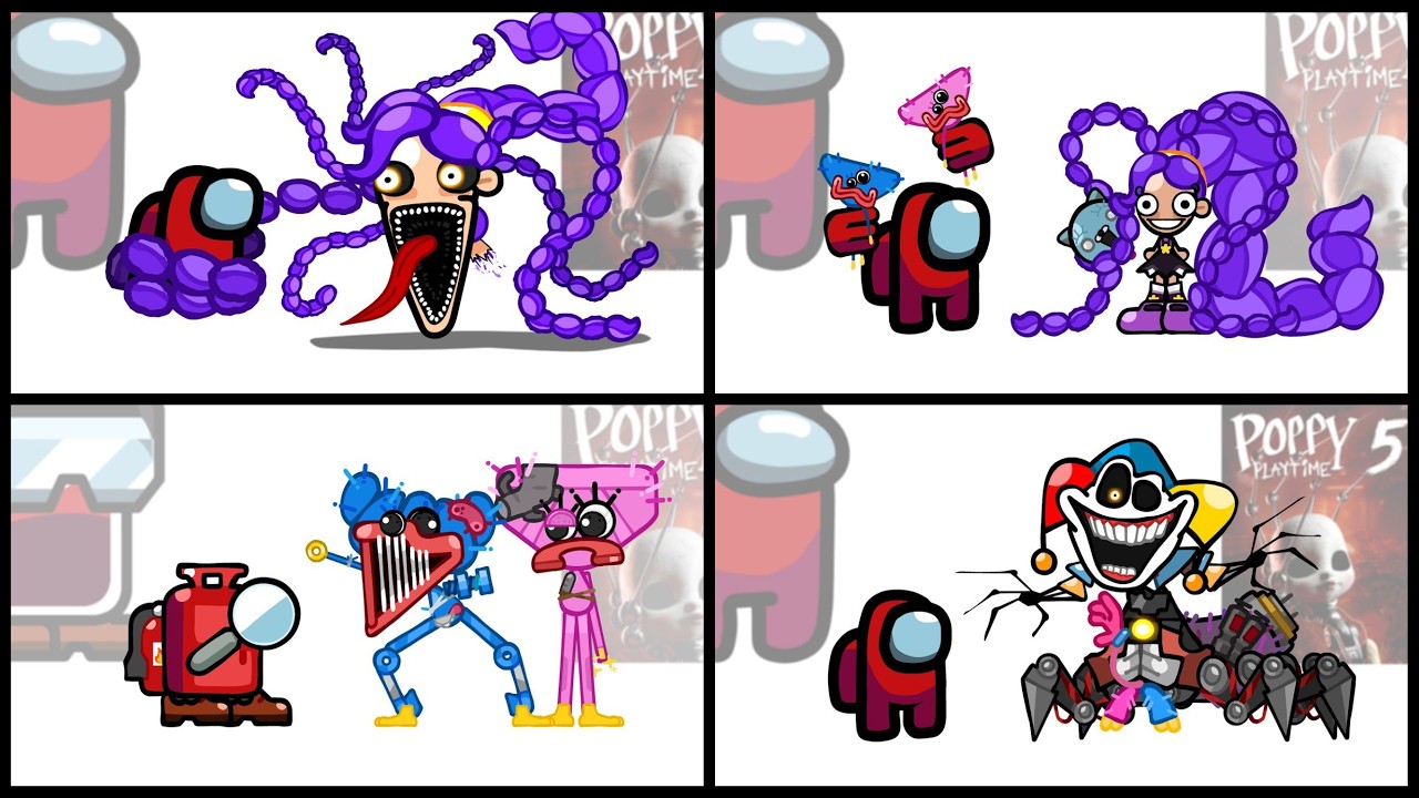 Mini Crewmate Kills Italian Brainrot Characters - Part 1-4 | Among Us