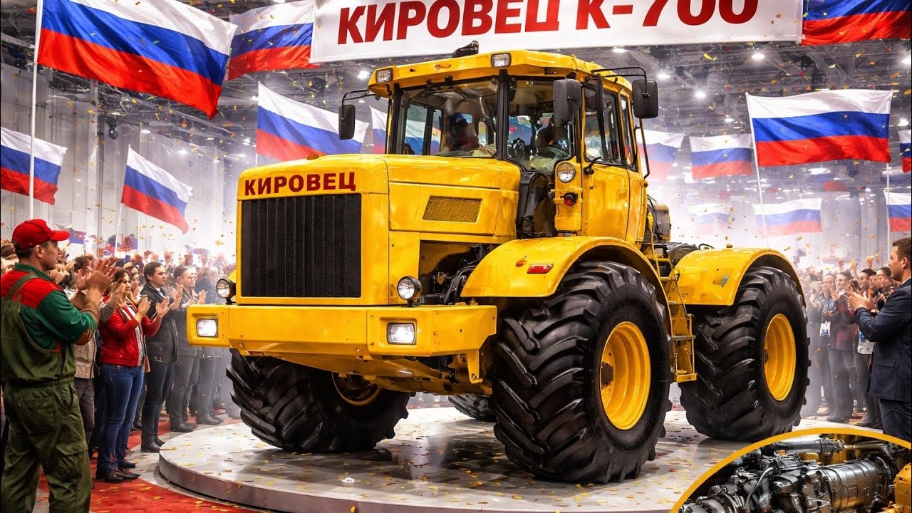 «Кировец К-700 🚜 Легендарный тяжёлый трактор России | История, мощь и торжественная презентация»