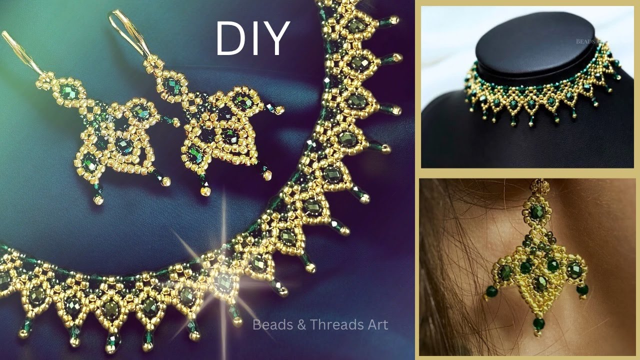 Elegant DIY Beaded Jewelry Set | Handmade Earrings & Necklace Tutorial