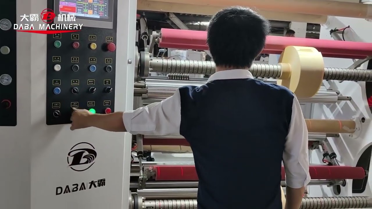 High speed vertical type jumbo paper roll slitter rewinder