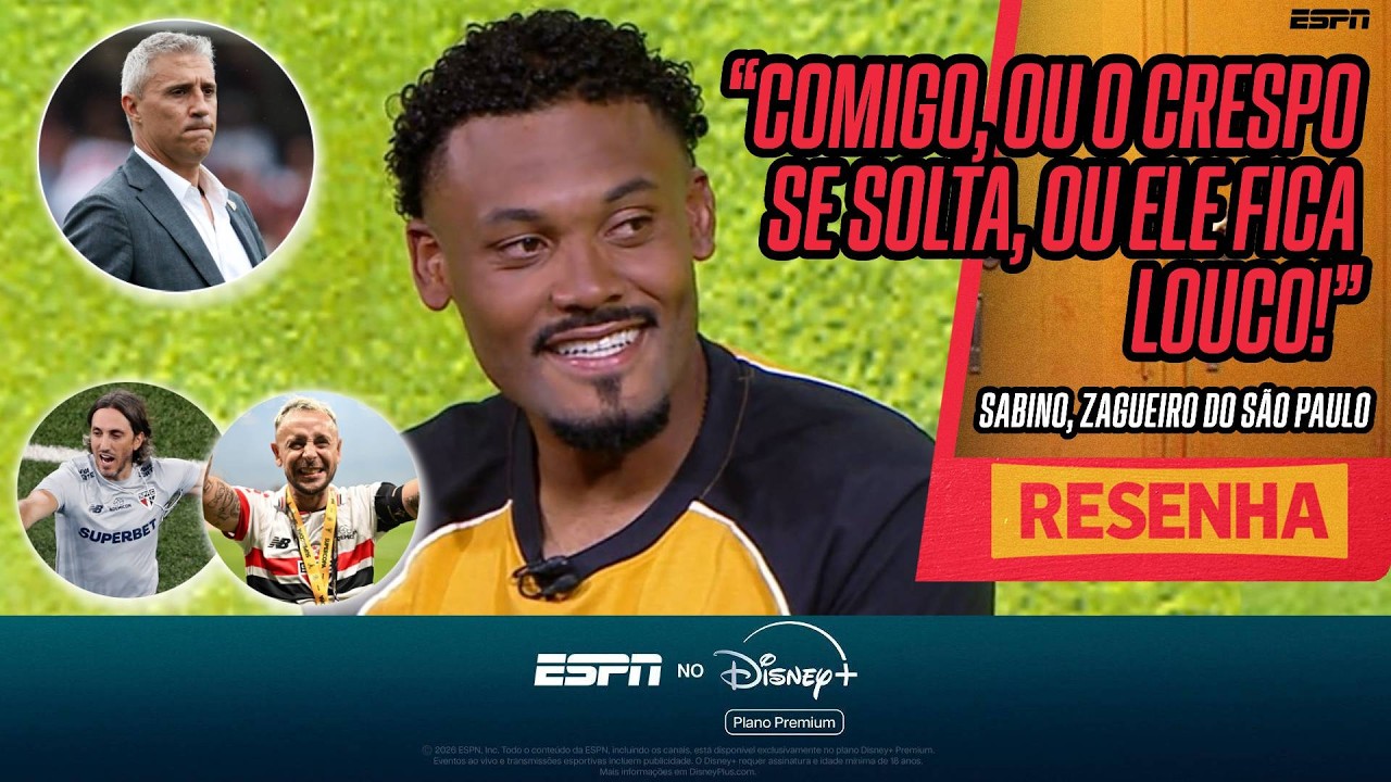 MOMENTO DO SÃO PAULO, CRESPO E ZUBELDÍA E 'TRETA' NO SANTOS: SABINO É O CONVIDADO DO RESENHA