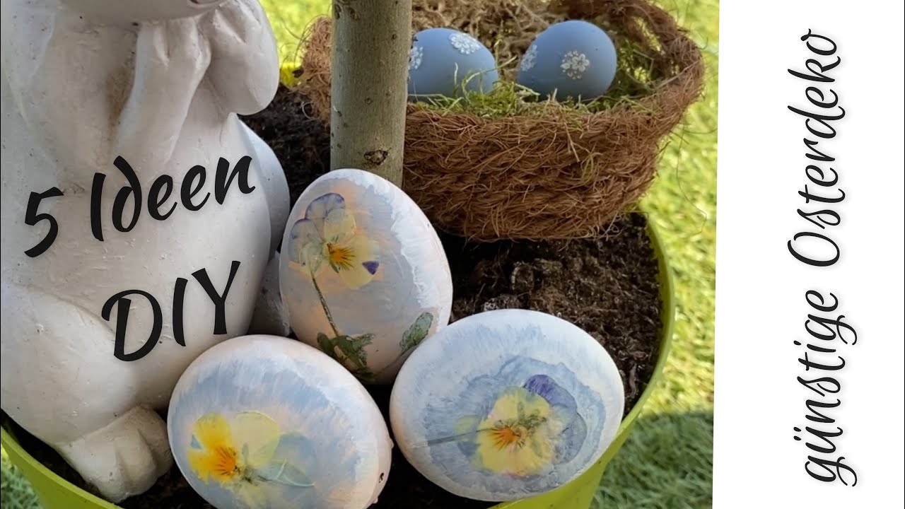 5x kostenlose Osterdeko 2024 getrocknete Blumen 🌷 und Naturmaterialien 🪵 Dekoideen Ideen zu Ostern