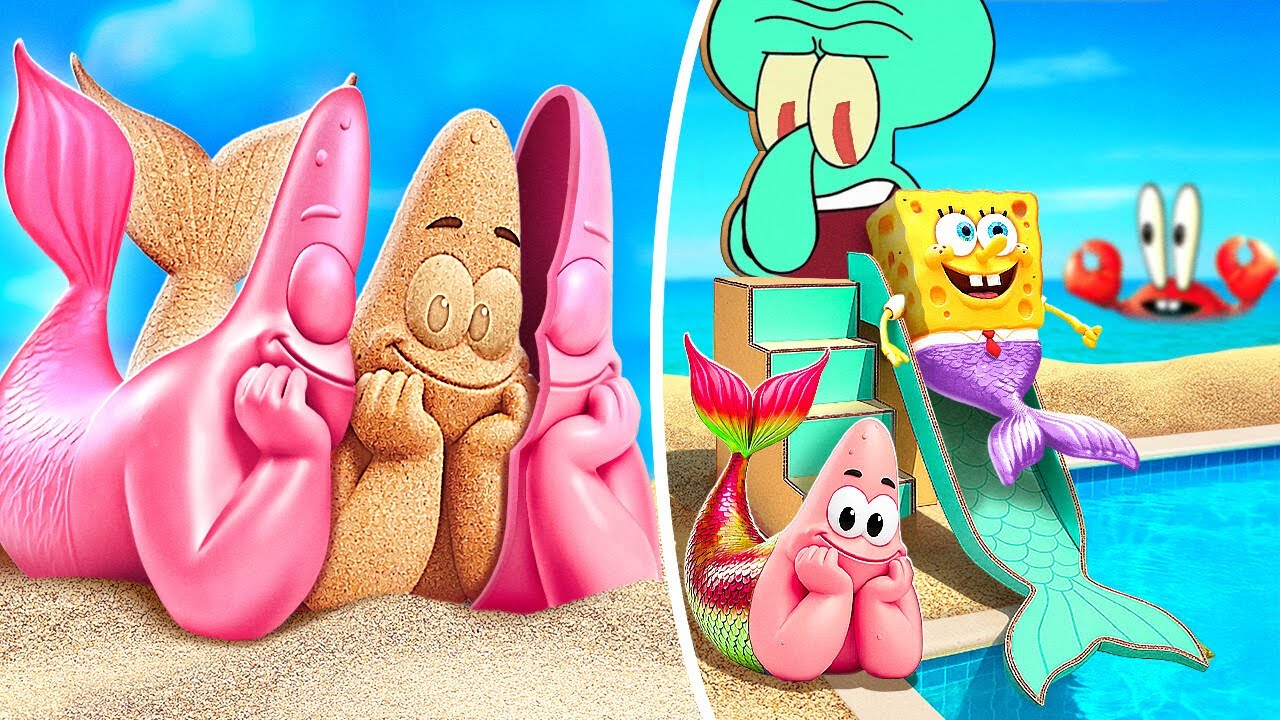 Картонный аквапарк Губки Боба? Дайте два! 🤩💦 Мини аквапарк из картона DIY