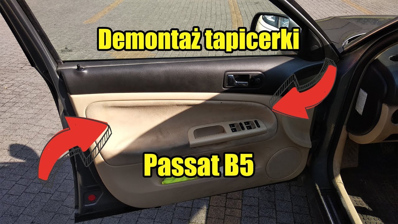 Demontaż tapicerki drzwi przednich Passat B5