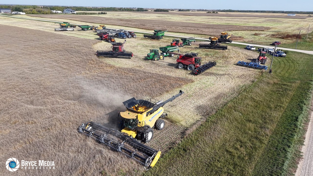 10 Mähdrescher, 4 Überladewagen & Trucks. Besondere Ernteaktion in Kanada 2025 - SOUNDVIDEO Teil 1