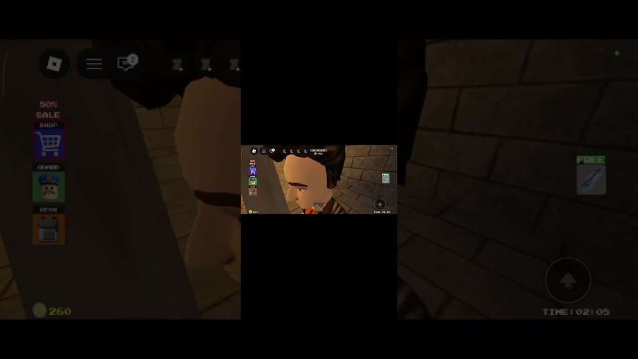 Playing Parkour in roblox 
