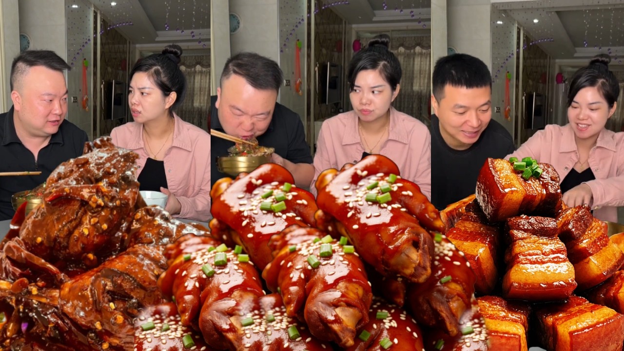 蠢老公自私把菜都放自己面前库库炫，看我怎么收拾他，让他饿肚子【勇哥勇嫂来了】
