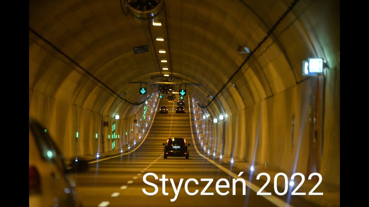 Tunel pod rzeką Wisłą Styczeń 2022 - Travel Drive 4k Car Poland