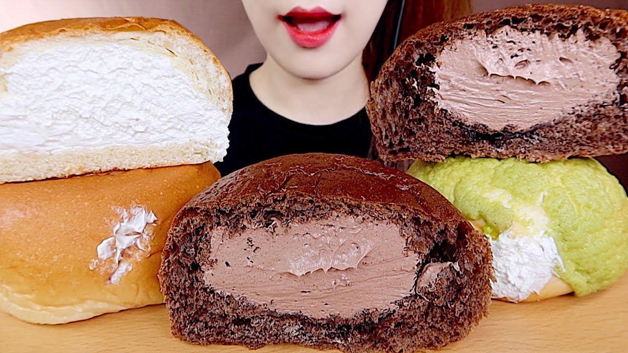 ASMR CONVENIENCE STORE DESSERTS🍫 CREAM READS MUKBANG 편의점 연세우유크림빵, 초코크림빵, 메론크림빵 먹방 eating sounds
