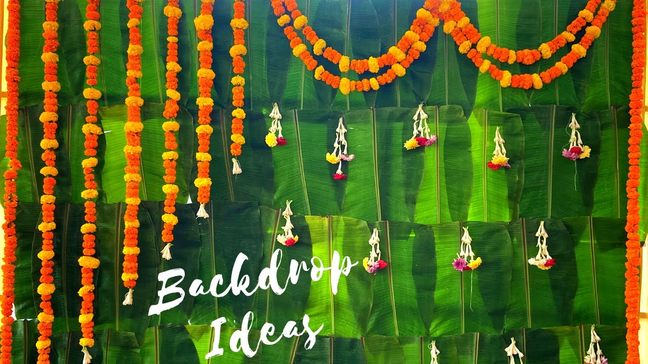 Banana Leaf Decoration in Low Budget - Banana Leaf Backdrop | Simple Background Decoration ideas