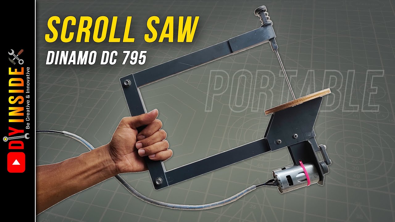 Cara membuat Scroll Saw PORTABLE dari PVC & Dinamo DC #creative #diy