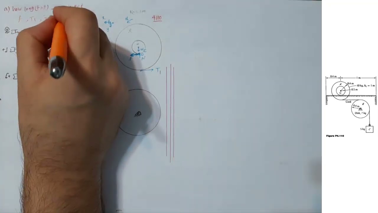 Engineering Dynamics Tutorial | Chapter 4 Problem 110| حل مسئله فصل 4، سوال 110- آموزش دینامیک