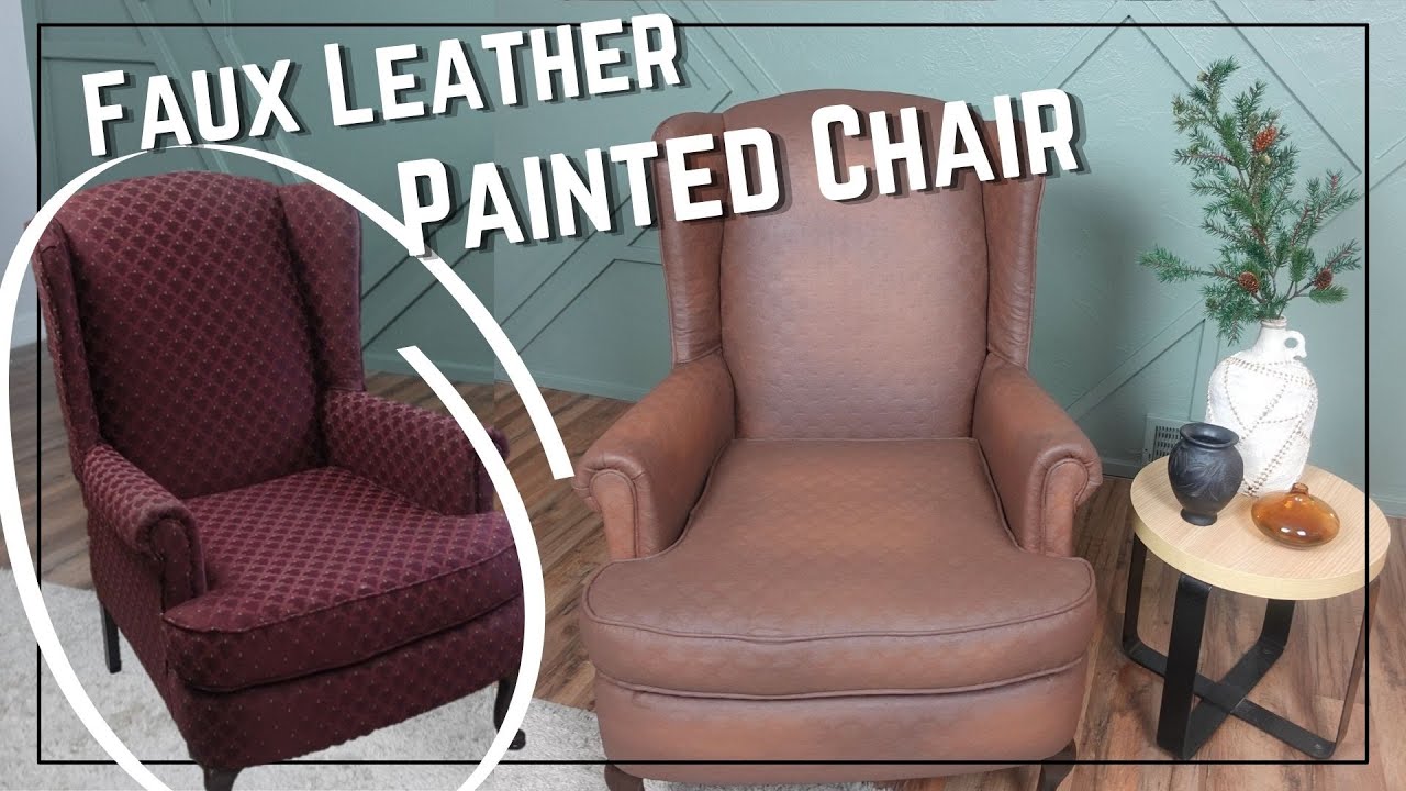 EASY DIY Leather Chair // Trendy Aesthetic Painted Chair DIY // Furniture Art