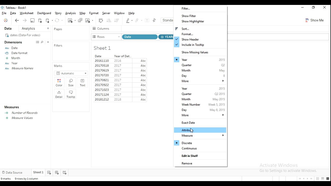 Tableau -  String or integer to date format without using dateparse || Left MID Right functions