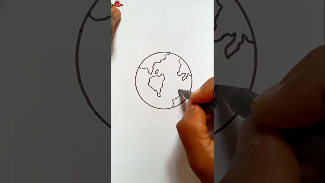 How to draw easy earth 🌎 easy drawing for kids 🙂 globe Drawing | kids art 🎨 quick and easy art