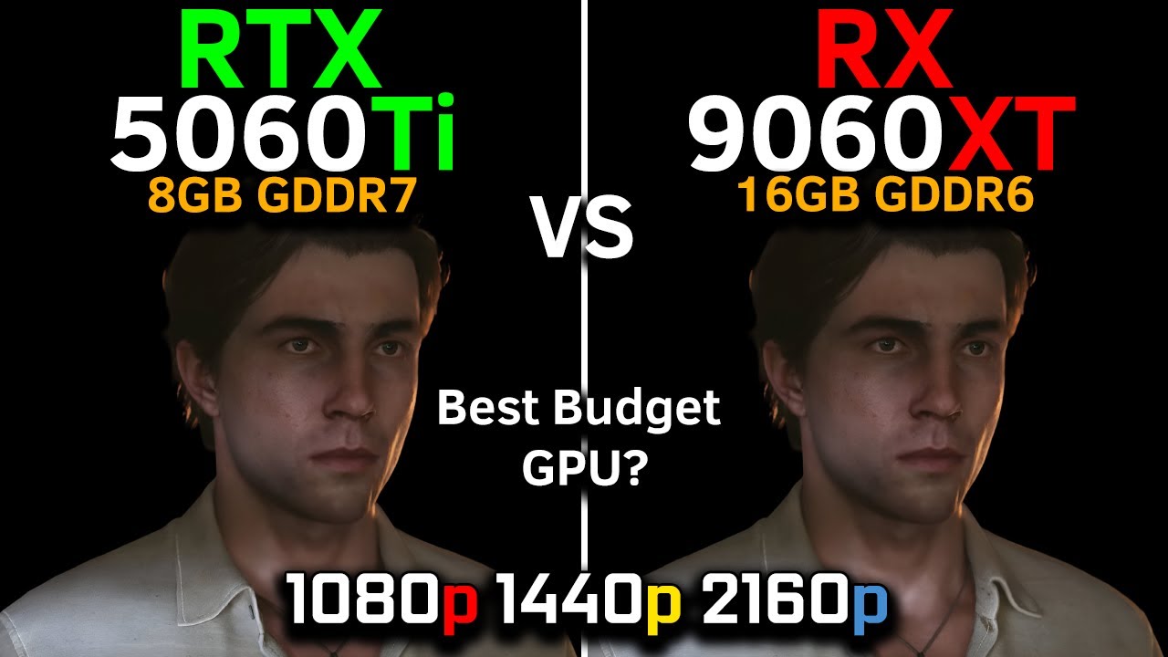 RTX 5060 Ti 8GB vs RX 9060 XT 16GB | 1080p, 1440p, 4K | DLSS 4 vs FSR 4 | Best Budget GPU 2026?