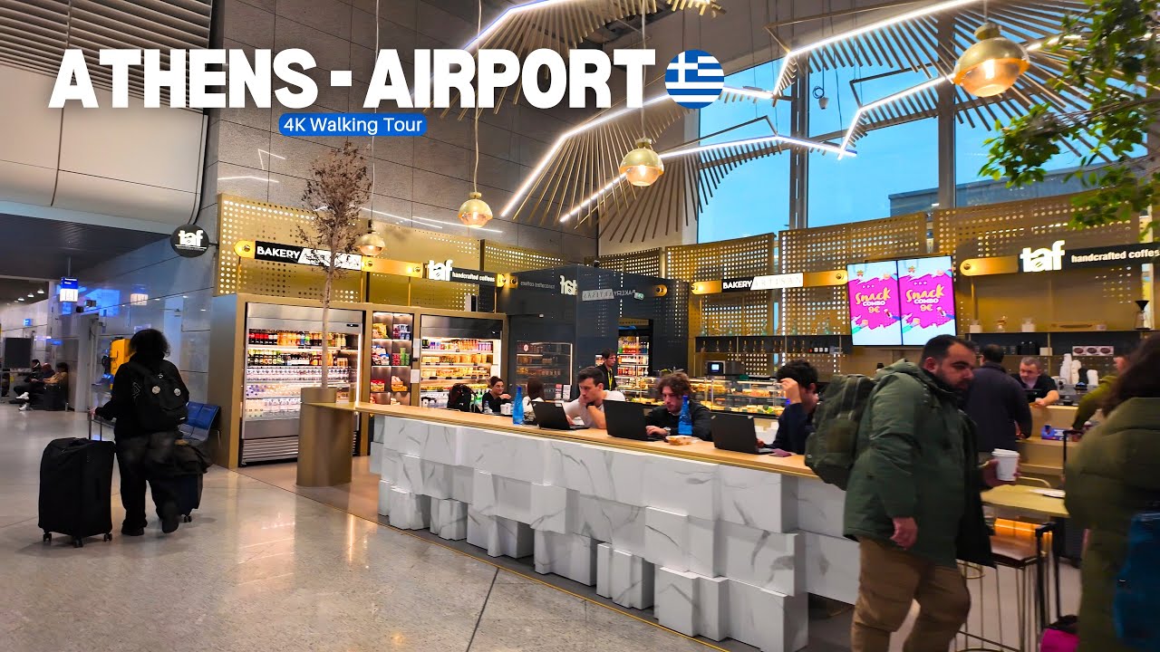 Athens International Airport - Walking Tour 4K VIDEO