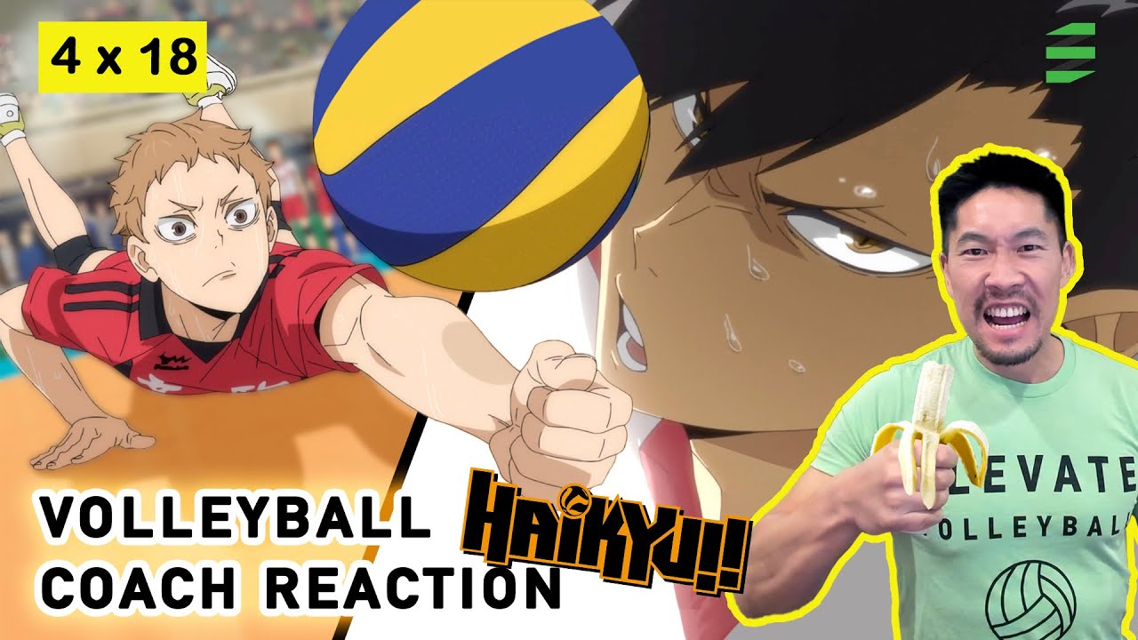 Реакция тренера по волейболу на HAIKYUU S4 E18 — Кенма демонстрирует свою силу воли против Сарукавы