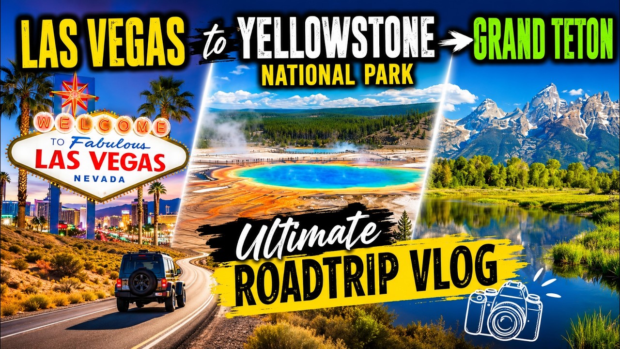 LAS VEGAS to YELLOWSTONE NATIONAL PARK to GRAND TETON Ultimate Roadtrip Vlog