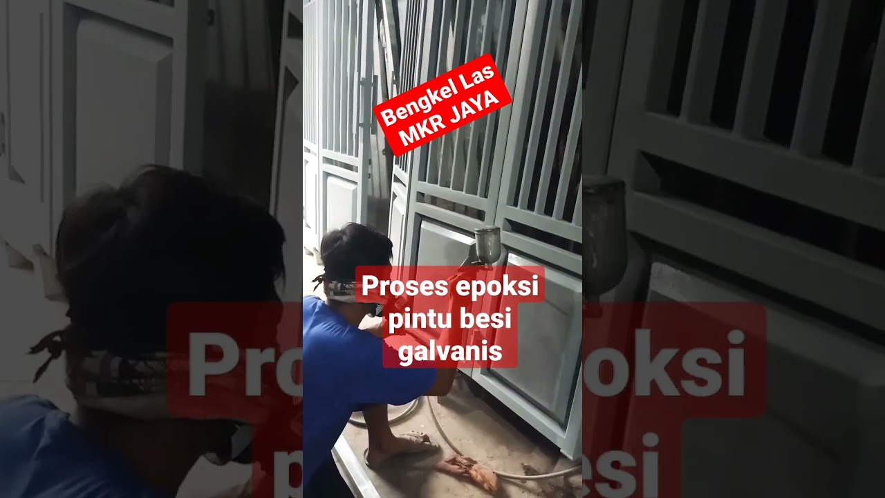 Proses epoksi (cat dasar) pintu besi galvanis