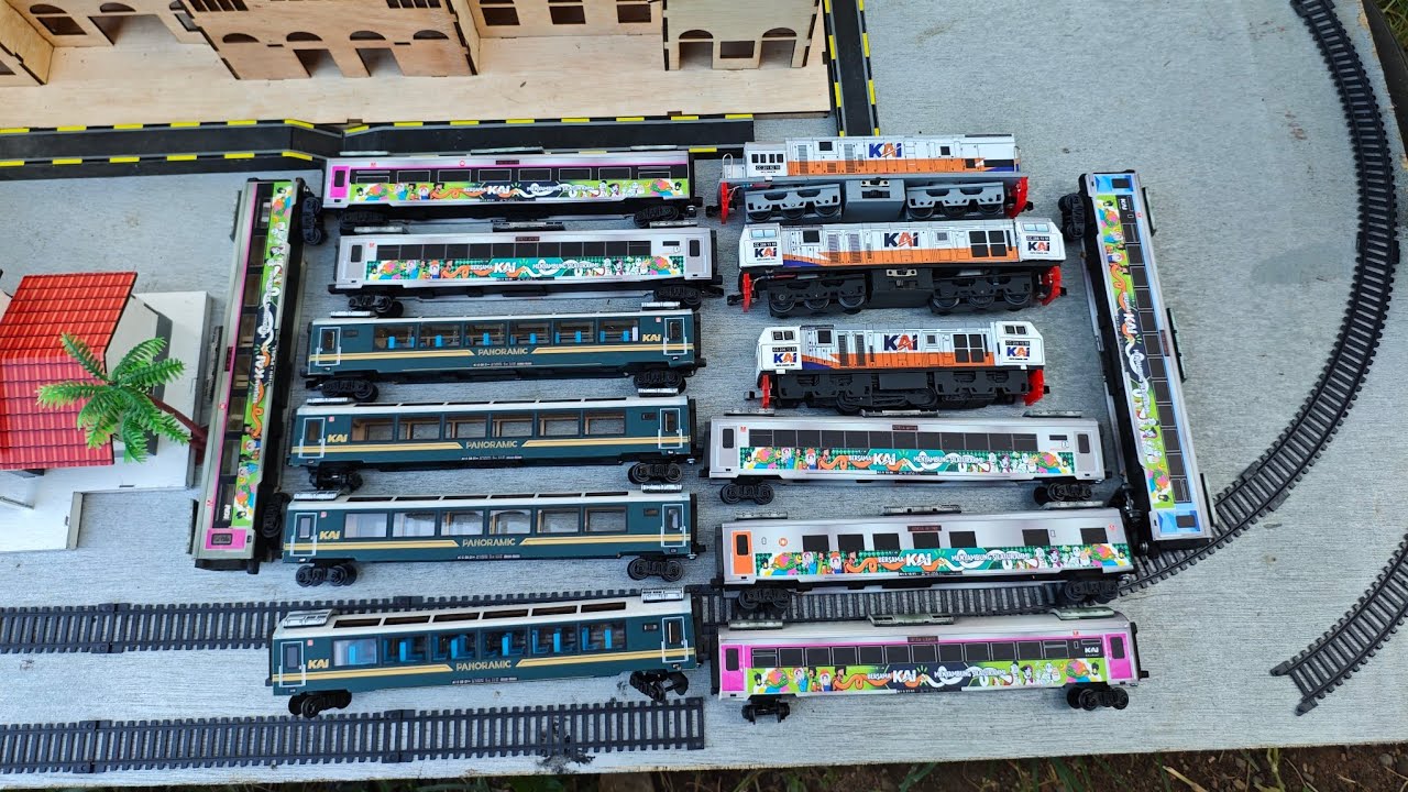 Mulung mainan kereta api indonesia, merakit diorama dadakan, ada rel wesel tapi malah gagal roling😣😣