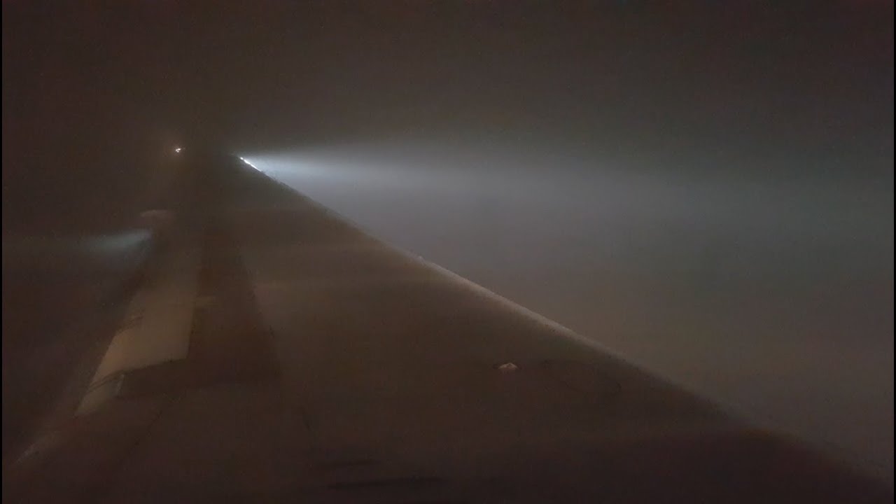 Delta MD-88 Go Around and landing, DENSE FOG.