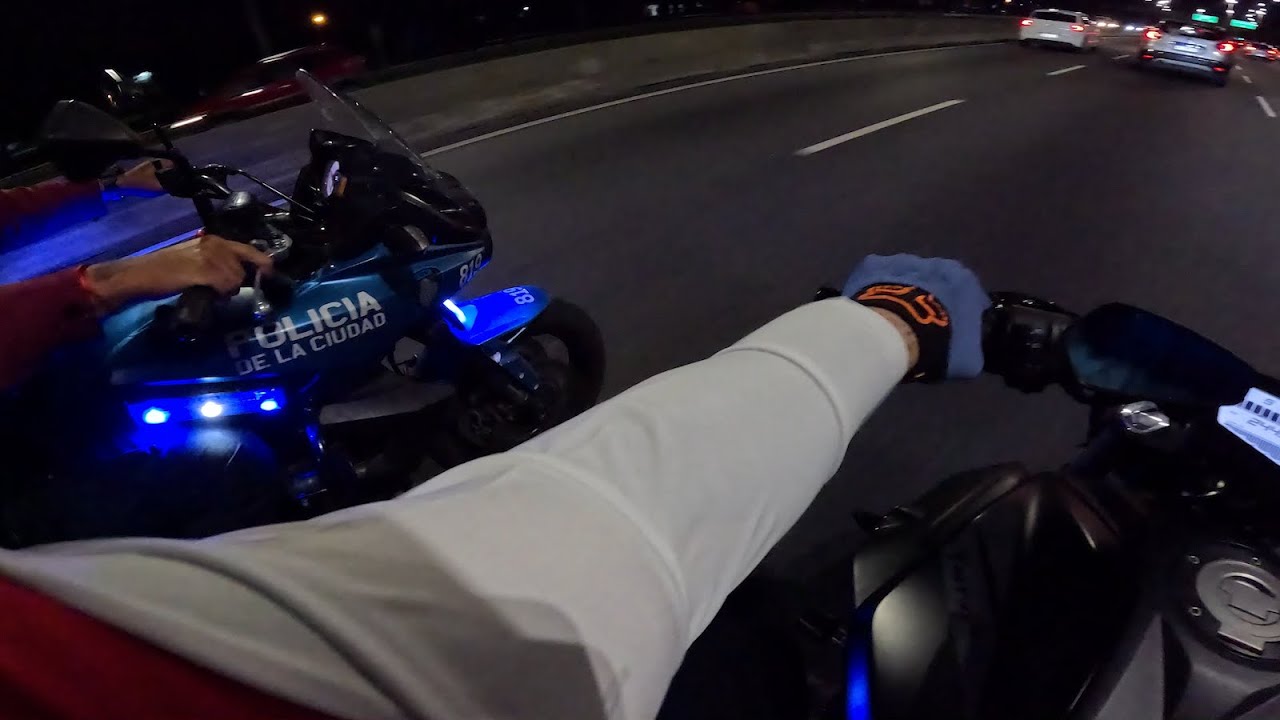 YAMAHA MT07 - NIGHT RIDE - POLICE - BUSTED - 4K